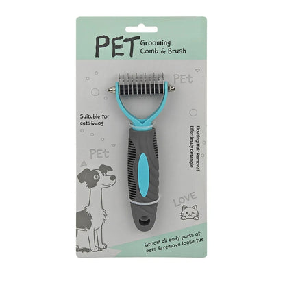 😎1+1 INGYEN🐕✨ Kétoldalas szőrlebontó kefe – Gyengén masszírozza a bőrt, jelentősen csökkenti a szőrhullást!🐱💚