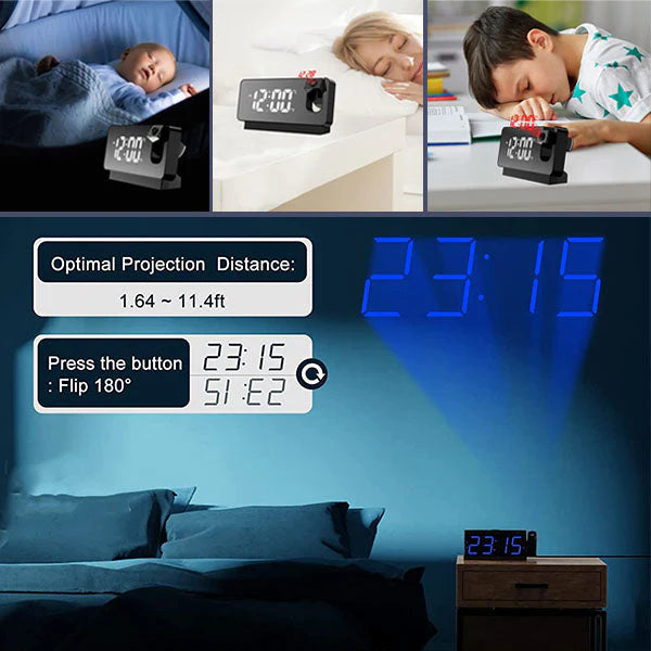 😜30% árcsökkentés ⏰ Mennyezetre vetítő ébresztőóra 💡 Ultra-tiszta vetítés + dupla ébresztés – Mélyalvók számára is tökéletes!