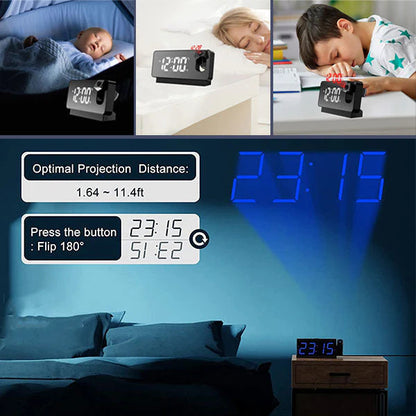 😜30% árcsökkentés ⏰ Mennyezetre vetítő ébresztőóra 💡 Ultra-tiszta vetítés + dupla ébresztés – Mélyalvók számára is tökéletes!