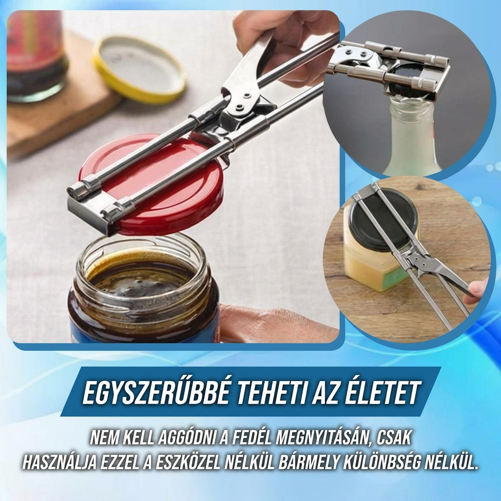 🔥1 vásárol 1 ingyen kap🔝Magas minősítésű, prémium minőségű🔧Állítható rozsdamentes acél palacknyitó – csúszásgátló + erőfeszítés-megtakarító!