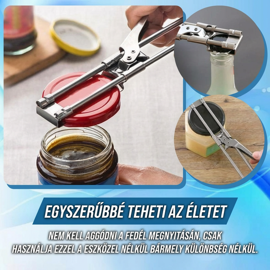 🔥1 vásárol 1 ingyen kap🔝Magas minősítésű, prémium minőségű🔧Állítható rozsdamentes acél palacknyitó – csúszásgátló + erőfeszítés-megtakarító!