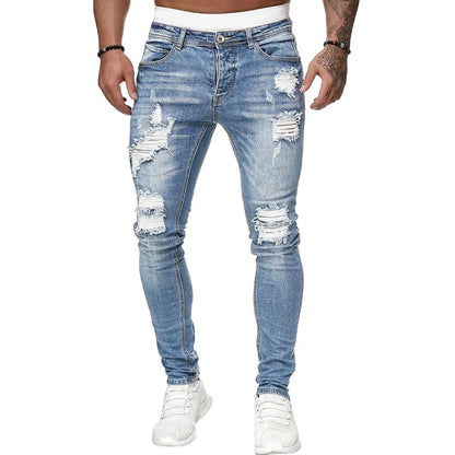 🔥🎁Nová 50% SLEVA👖 Feltépett férfi keskeny farmer✨ Karcsú sziluett, puha pamut – Minden outfithez tökéletes!