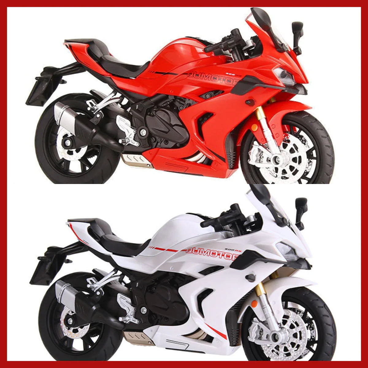 🔥Második termék féláron🏍️1:12 Skálás Motorkerékpár Modell – Interaktív Fény + Hang!