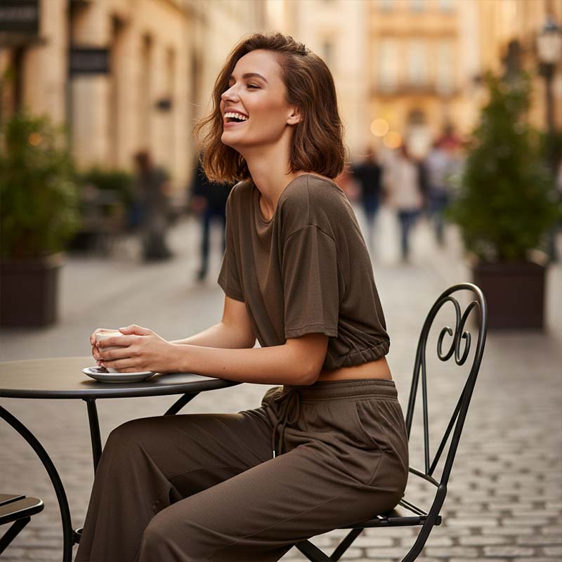 🌸💫 Kétrészes laza szett – Laza széles szárú nadrággal, puha légáteresztő anyagból, S–2XL-ig! ✨💃