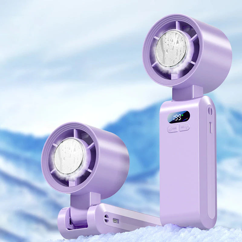 🎉❄️2026-os nyári újdonságok💨 3 az 1-ben hordozható kézi ventilátor jéghűtővel – 199 sebesség, akár 30 óra üzemidő⚡