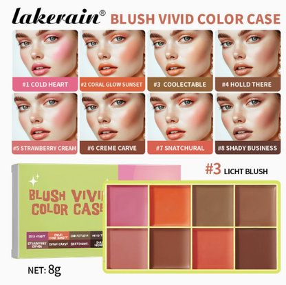 🎨✨ 8 színű sokoldalú arcpirosító paletta – Krémes, selymes textúra, vízálló, pirosítóként, kontúrozóként és highlighterként is! 💄💖