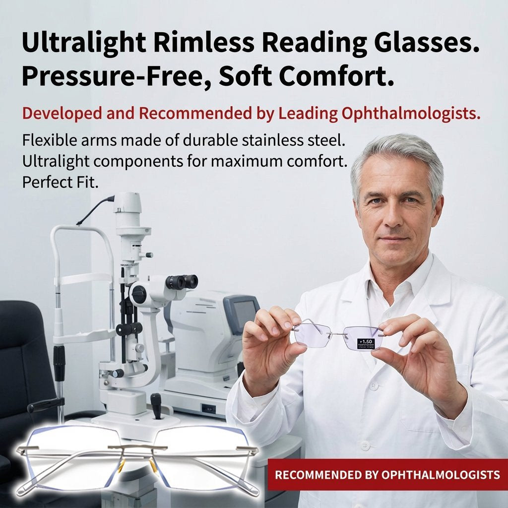 🕶️✨ Ultrakönnyű, keret nélküli olvasószemüveg – Csak 15 g, intelligens autofókusz, fotokróm lencsékkel, amerikai tervezés! 👓💪