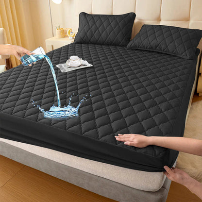 💧 Vízzáró matracvédő készlet🛏️ Párnázott puha matracvédő + párnahuzat – Kényelem és tartósság egyben!