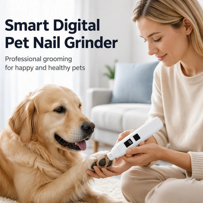 🐕✨ Intelligens digitális körömcsiszoló – Precíz mérnöki munka, 3 sebességfokozat, csendes működés, 500 mAh! 🐱💅