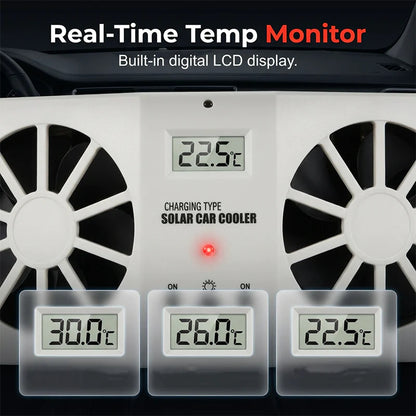 🎉49% árcsökkentés☀️ Automata napelemes szellőző ventilátor autóba📊 Valós idejű LCD hőmérséklet-kijelző🌬️Környezetbarát utastér hűtés🚗