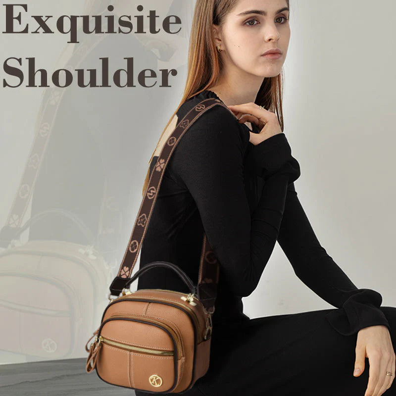 🎉45% árcsökkentés✨Keresztpántos elegáns kézitáska👜Boho stílusú többfunkciós bőr táska – Állítható széles vállpánt, többrekeszes rendezett tárolás!