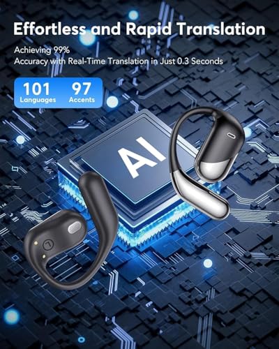 😍2026 tavaszi újdonságok🌍 144 nyelmes AI fordító fülhallgató – Bluetooth 5.4, nyitott fülű kialakítás 60 órás üzemidővel!