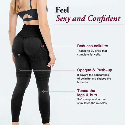🎉Bestseller akció✨ Magas derék + fenékemelés🔥3D textúrás leggings – Narancsbőr ellen és tökéletes sziluett!