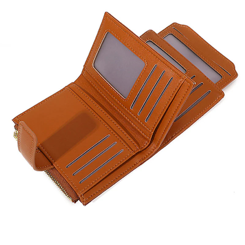 🔥1+1 ingyenes🥰Női Kompakt Egyszínű Pénztárca👛Könnyű elegáns pénztárca 100g 💸Kompakt női PU bőr pénztárca – Sok kártyahellyel, biztonságos cipzár és gombzár!