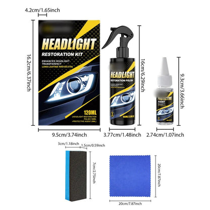 🎁1+1 INGYEN (2 db)🔦 Tartós védőbevonat – Megszünteti a homályosodást, sárgulást és oxidációt – UV és környezeti szennyezők ellen – Biztonságosabb éjszakai vezetés🚗