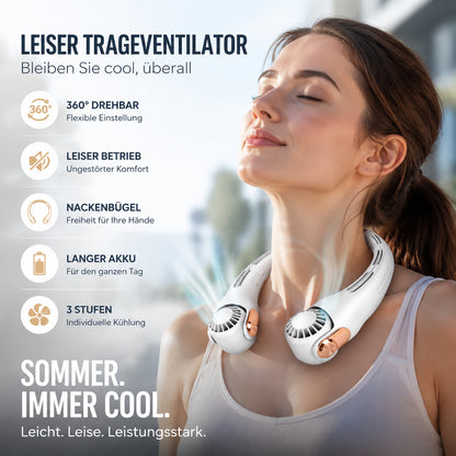 🌀 360°-ban forgatható nyakventilátor – USB-töltés, hosszú akkumulátor-élettartam 🌬️Kényelmesen hordozható, hűsítő hatás bárhol