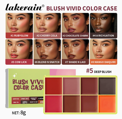 🎨✨ 8 színű sokoldalú arcpirosító paletta – Krémes, selymes textúra, vízálló, pirosítóként, kontúrozóként és highlighterként is! 💄💖