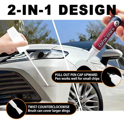 🎁🔥2+2 INGYEN🚗 Fekete karosszériajavító toll – Kétoldalas hatás: precíz fémhegy + széles ecset🛡️Tartós, vízálló tömítés🚙