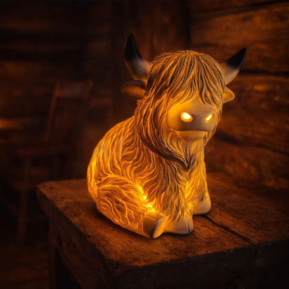 😜40% árcsökkentés ✨Kézműves tehén dekorlámpa🐄Highland Tehén éjszakai fény – Rusztikus vidéki hangulat, meleg otthoni fénnyel!