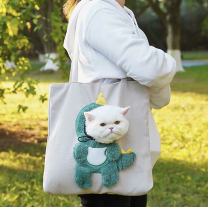 🐝🐱 Méh alakú macskahordozó – Légáteresztő kivágott ablakkal, könnyű vászon anyagból, M és L méretben! 🛡️✨