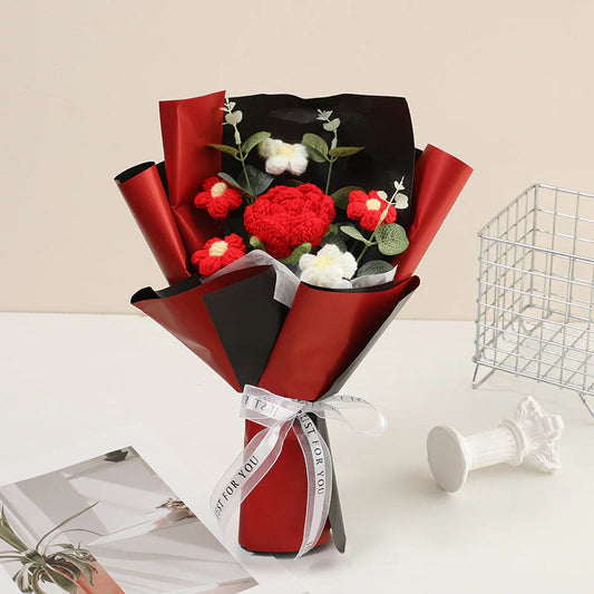 🔥1+1 ingyenes💐 Kézzel horgolt virágcsokor 🎁 Allergiabarát virágajándék – Soha nem hervad, mindig friss!