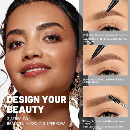 【🌟🌟1+1 ingyen】🖌️ 2‑in‑1 Microblading Szemöldökceruza – Szőrszálszerű, természetes hatás!