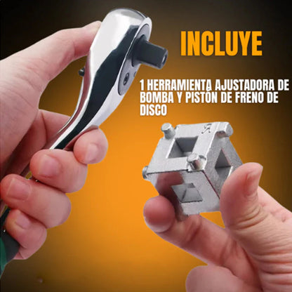 🎁🔥2+2 INGYEN (4 db)🔧 Féknyereg-dugattyú összenyomó szerszám – Univerzális, 360°-os ratchet funkció – Utánvét 🚗✨