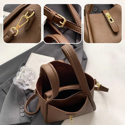 😜40% árcsökkentés 👜 Prémium vödrös kézitáska✨ Nagy kapacitású női műbőr táska – Állítható pánt, egyedi stílus minden alkalomra！