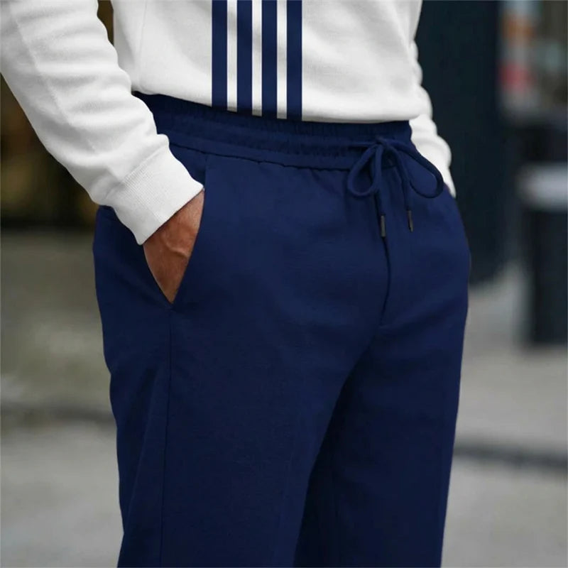 😜 35% árcsökkentés🔥 Megfizethető ruhakészletek🏃‍♂️ Férfi modern mintás edzőruha szett – Kényelmes és stílusos mindennapokra!👖