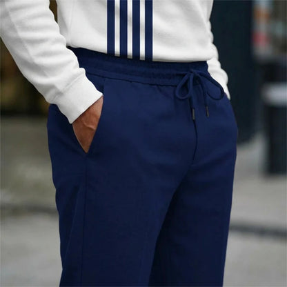 😜 35% árcsökkentés🔥 Megfizethető ruhakészletek🏃‍♂️ Férfi modern mintás edzőruha szett – Kényelmes és stílusos mindennapokra!👖