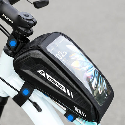 🎉44% árcsökkentés 🚲Nagy kapacitású EVA kerékpár felsőcső táska📱Vízálló kerékpáros táska érintésérzékeny TPU ablakkal –Kettős cipzár, ütés- és vízlepergető kivitel!