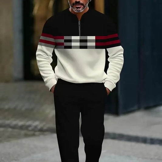 😜 35% árcsökkentés🔥 Megfizethető ruhakészletek🏃‍♂️ Férfi modern mintás edzőruha szett – Kényelmes és stílusos mindennapokra!👖