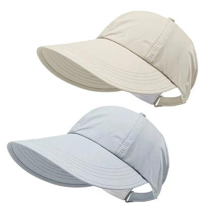 🔥1+1 ingyenes🌬️ Légáteresztő gyorsan száradó napellenző👒 Széles karimás női napvédő sapka – Erős UV védelem, arc és nyak árnyékolása!