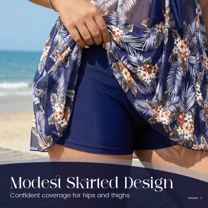 👙✨ Plus size alakformáló bikini szett – Hasat laposító, dekoltázst emelő, szoknyás kialakítás, L–4XL-ig! 🌊💃