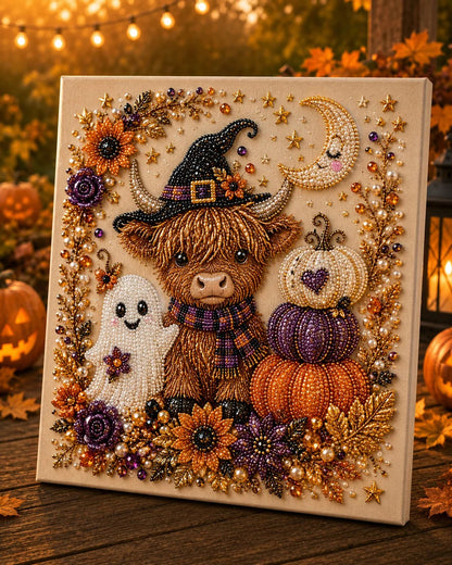 🎃✨ Halloween-i 3D gyöngyös mozaik készlet – Aranyos szellemek, tökök és félhold – Kezdőknek is! 👻🖼️