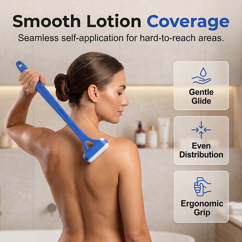 💥🎉50% árcsökkentés🧴✨ Hosszú nyelű hátkrém-felhordó henger – Érje el a hát minden pontját könnyedén, egyedül! 💆‍♀️🛁