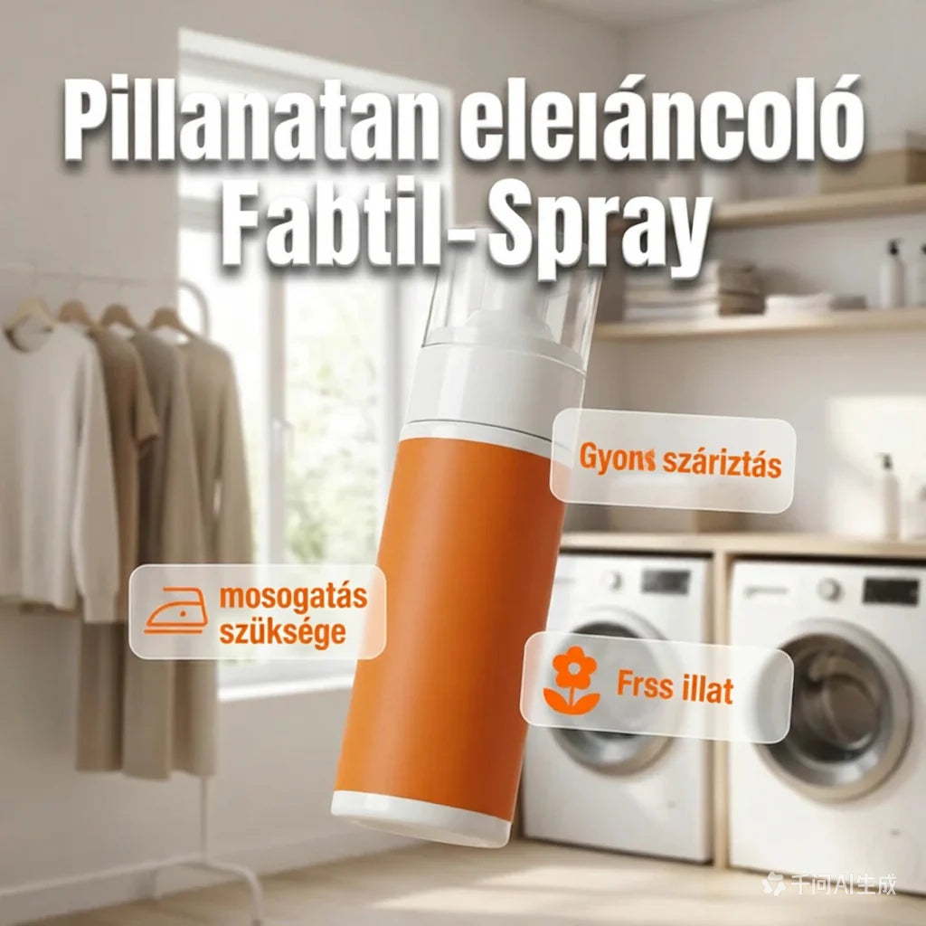 🔥1+1 ingyenes (összesen 2)👔 Azonnal hatású gőzölőspray textíliákhoz – Permet, húzás, kész – Vasalódeszka nélkül, másodpercek alatt！