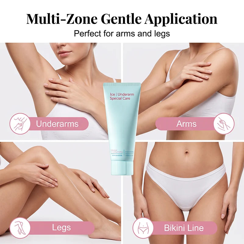 🪒✨ Jeges nyugtató szőrtelenítő krém – Azonnali frissesség, láthatóan simább hónalj, minden bőrtípusra! 🧊💎