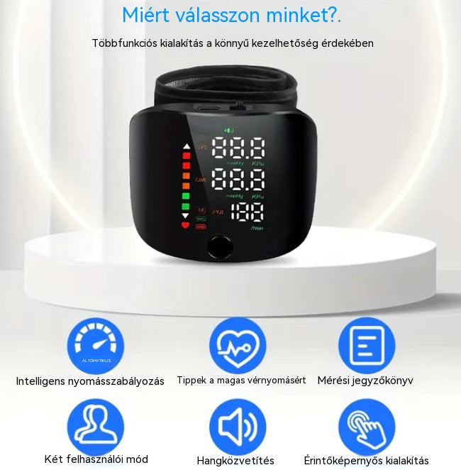 🔥🎁Ingyenes ajándék-Vércukorszint-Ellenőrző🩺❤️ Csukló vévnyomásmérő: Pontos, egyszerű, nem kell levetkőzni!