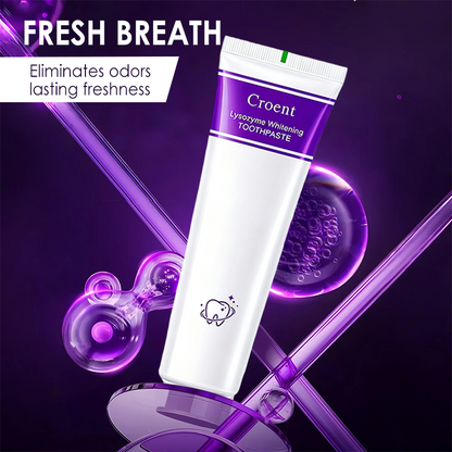 🎁🔥Ingyenes fogkefe🦷💜 Lizoenzim fehérítő fogkrém – Három hatás egy csomagban: fehérítés, tisztítás, friss lehelet!