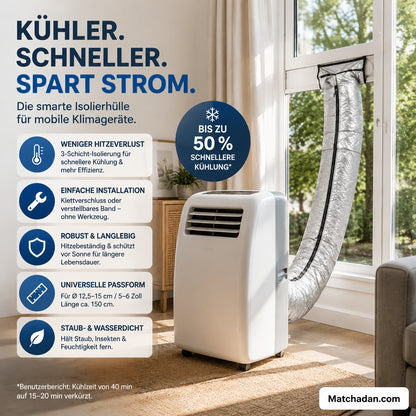 ❄️ Hőszigetelő csőburkolat mobil klímákhoz🛡️ 3 rétegű hőszigetelés🌡️ Kevesebb hő, gyorsabb hűtés💰Alacsonyabb villanyszámla！