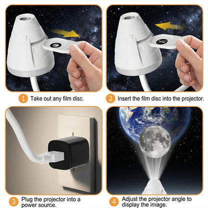 🌌 Állítható fókuszú HD űrprojektor🚀 Egyedi űrkapszula design + USB-s tápellátás!