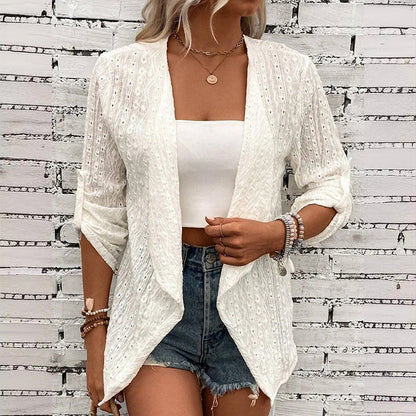 📿Ingyenes rózsa nyaklánc🌿💃 Könnyű nyári réteges kardigán – Háromnegyedes ujjal, S–3XL-ig – Minden alkalomra! 🛍️🌟