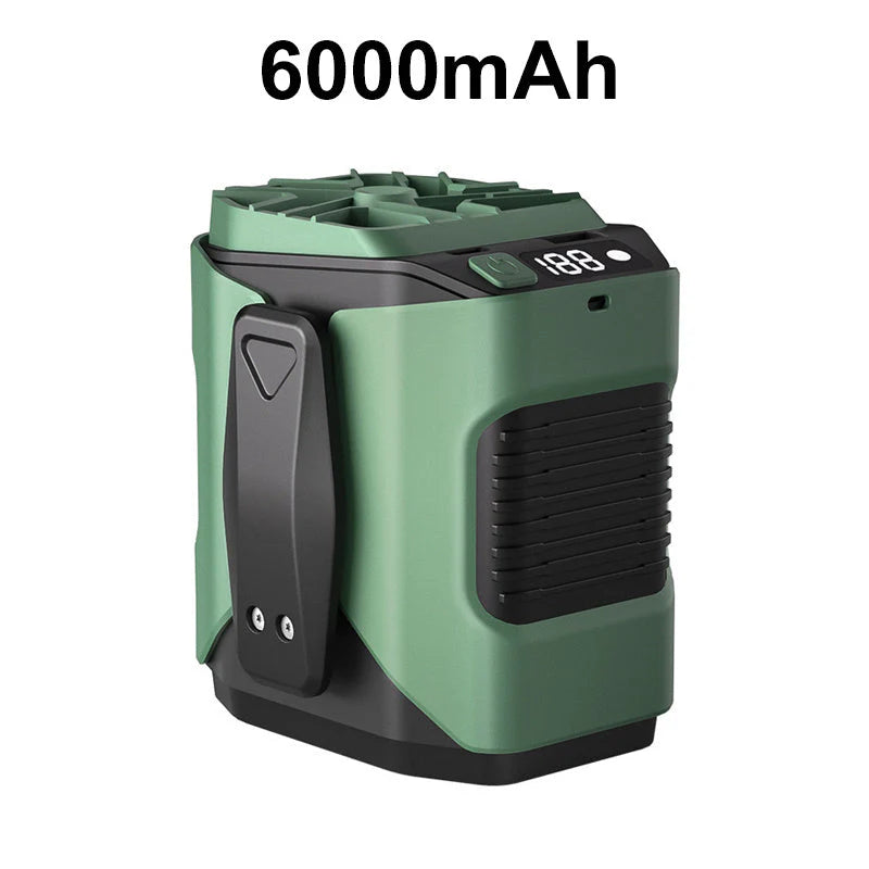 🎁Ingyenes ajándék🌬️ Széles szögű hűtő ventilátor💨 100 fokozatú nyakventilátor – 6000mAh akku + zseblámpa + töltő!🏖️