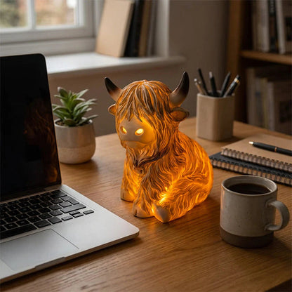 😜40% árcsökkentés ✨Kézműves tehén dekorlámpa🐄Highland Tehén éjszakai fény – Rusztikus vidéki hangulat, meleg otthoni fénnyel!