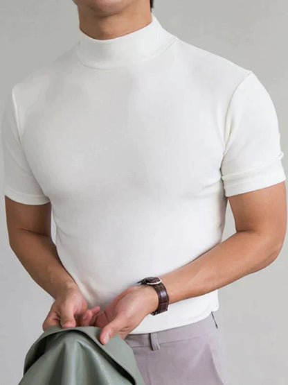 🔥1+1 ingyenes👕 Magas gallér férfi póló🌿 Lélegző anyag – Elegáns mindennapi viselet minden férfinak!