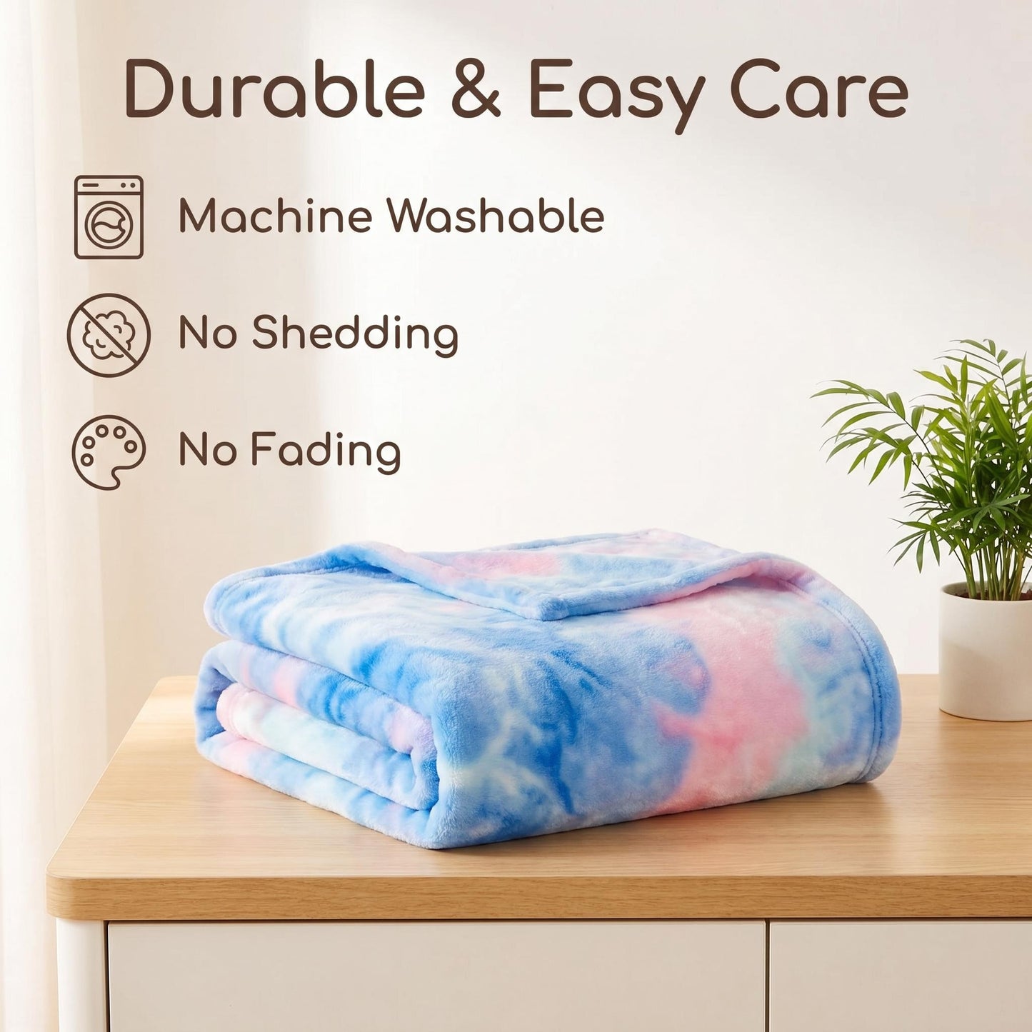🌈 Élénk tie-dye minta + rendkívül puha plüss szövet🛋️ Minden évszakra alkalmas – Könnyű melegség, mosógépben mosható！