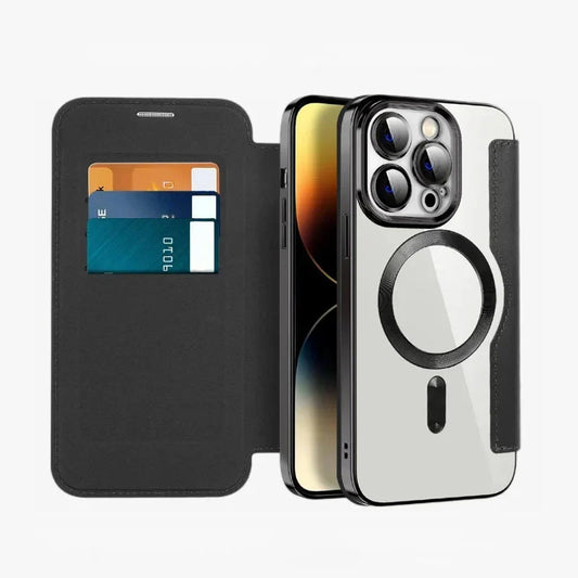 😜30% árcsökkentés📱2026 Bőrhatású flip tok iPhone-hoz – mágneses + kártyatartó!