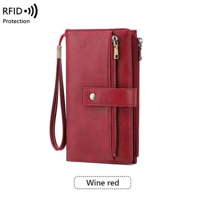 💼 Kétszínű PU bőr pénztárca🔒 RFID védett női pénztárca – Adatvédelem és elegancia egyben!