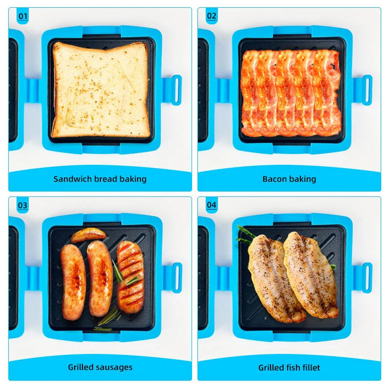 👍2026 Új modell🥪 3 az 1-ben szendvicssütő🔥 Mikrohullámú grill szendvicssütő – Perceken belül ropogós finomságok!